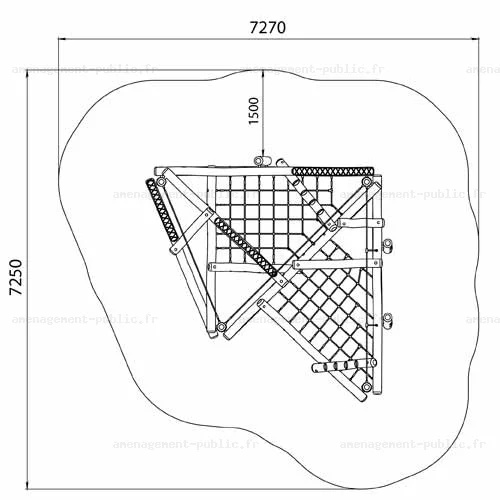 Structure pour aires de jeux extérieurs en bois de robinier